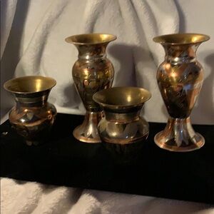 Modern Made Middle Eastern Mixed Metal Vases (4)
